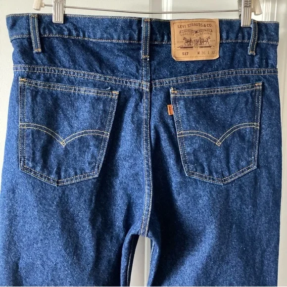 Vintage Levi's 40517-0215 Orange Tab Denim Jeans Mens Size 36x30